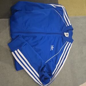 Adidas Royal Blue Jacket with White Stripes